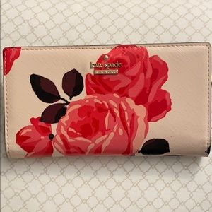 Kate Spade large bifold wallet Flower print/black